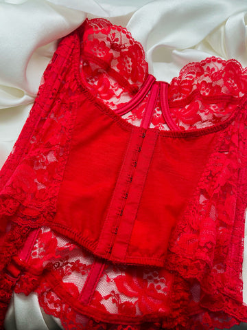 Jezebel Renee of Hollywood Red Lace Corset