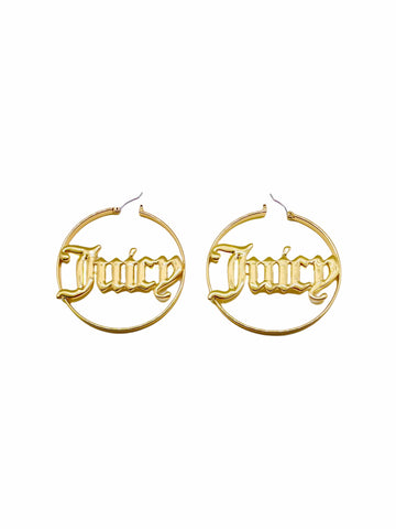 Juicy Couture Gothic Logo Hoop Earrings