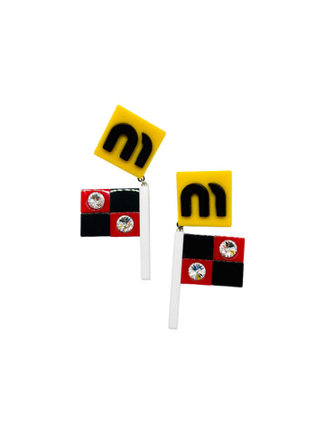 Miu Miu Race-Flag Earrings