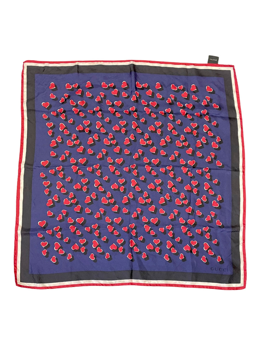 Gucci Heartbeat Print Silk Scarf