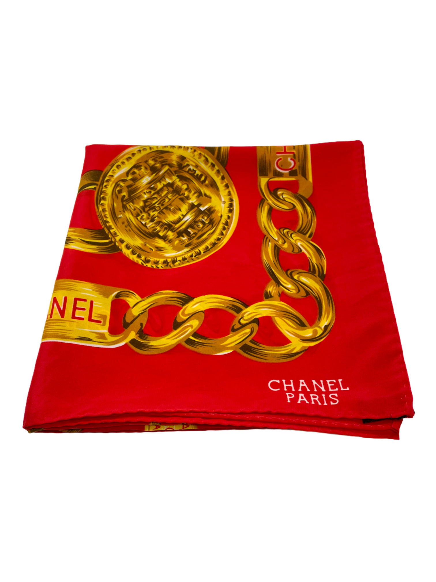 Chanel Red Camellia Silk Scarf – Dina C's Fab and Funky Consignment Boutique