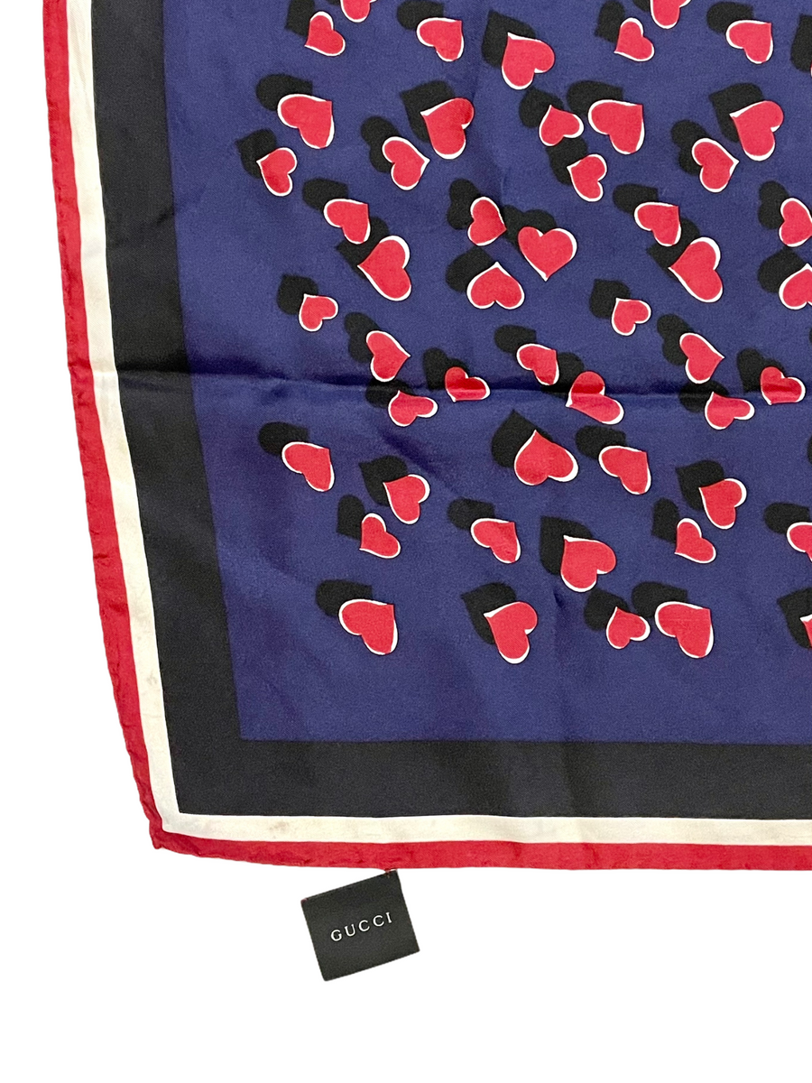 Gucci Heartbeat Print Silk Scarf